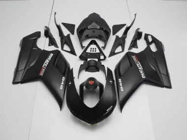 Noir Mat avec Blanc Décalque Carénage Moto Ducati 848 1098 1198 2007-2014