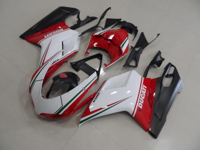 Rouge Blanc Carrosserie Moto Ducati 848 1098 1198 2007-2014 Rouge Blanc Carrosserie Moto Ducati 848 1098 1198 2007-2014