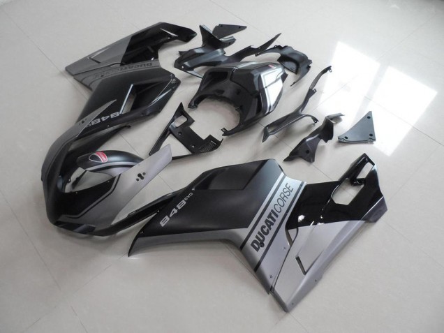 Noir Mat Argent Style OEM Carénage Moto Ducati 848 1098 1198 2007-2014 Noir Mat Argent Style OEM Carénage Moto Ducati 848 1098 1198 2007-2014