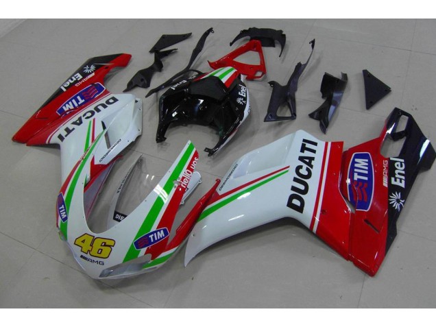 Rouge Blanc Jaune 46 Carénage Moto Ducati 848 1098 1198 2007-2014 Rouge Blanc Jaune 46 Carénage Moto Ducati 848 1098 1198 2007-2014