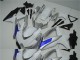 Blanc Argent Bleu Carénage Moto Suzuki GSXR 600 / 750 K8 2008-2010 Blanc Argent Bleu Carénage Moto Suzuki GSXR 600 / 750 K8 2008-2010