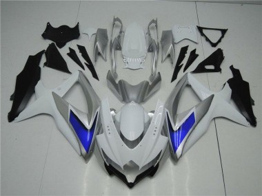 Blanc Argent Bleu Carénage Moto Suzuki GSXR 600 / 750 K8 2008-2010