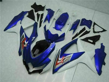 Bleu Blanc Kit Carénages Motos Complet Suzuki GSXR 600 / 750 K8 2008-2010