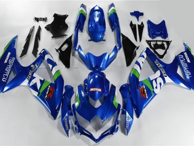 Bleu Blanc Vert Carénage Moto Suzuki GSXR 600 / 750 K8 2008-2010