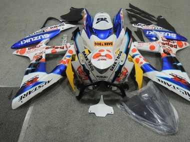 Blanc Bleu Dark Dog Carénage Moto Suzuki GSXR 600 K8 2008-2010