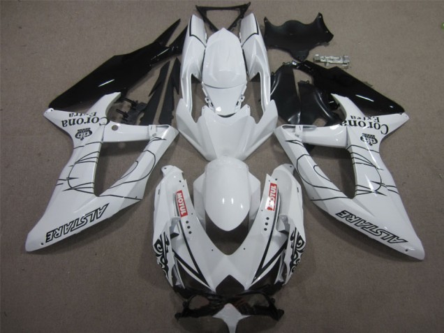 Blanc Noir Corona Extra Motul Carénage Moto Suzuki GSXR 600 K8 2008-2010