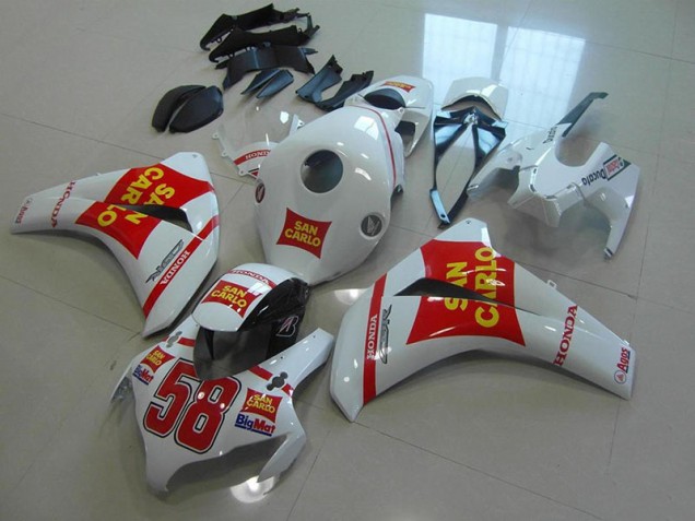 Blanc San Carlo Carénage Moto Honda CBR 1000 RR 2008-2011 Blanc San Carlo Carénage Moto Honda CBR 1000 RR 2008-2011