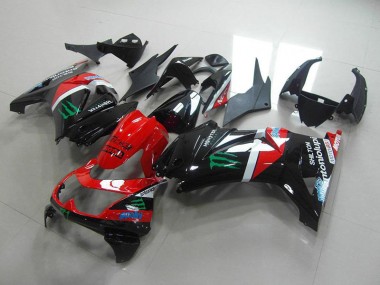 Rouge et Noir Monster Carénage Moto Kawasaki ZX 250R 2008-2012