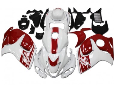 Blanc Rouge Carénages Moto Suzuki GSXR 1300 Hayabusa 2008-2019