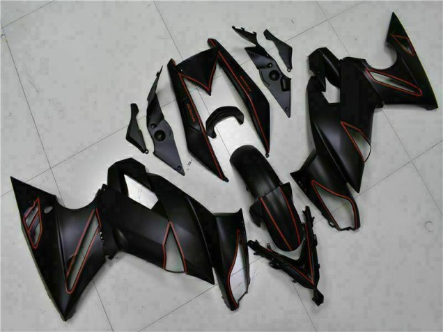 Noir Rouge Carénage Moto Kawasaki EX650 2009-2011 Noir Rouge Carénage Moto Kawasaki EX650 2009-2011