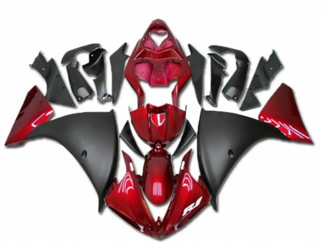 Rouge Noir Carénage Moto Yamaha R1 2009-2011 Rouge Noir Carénage Moto Yamaha R1 2009-2011