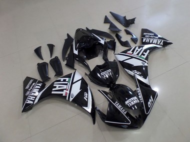 Noir Blanc Fiat Carénage Moto Yamaha R1 2009-2011