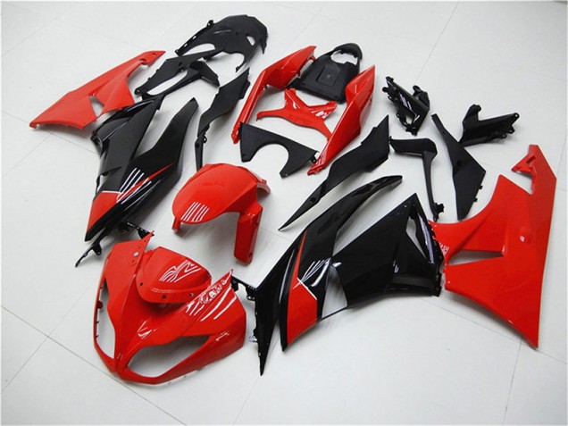 Rouge Noir Carénage Moto Kawasaki ZX6R 2009-2012 Rouge Noir Carénage Moto Kawasaki ZX6R 2009-2012