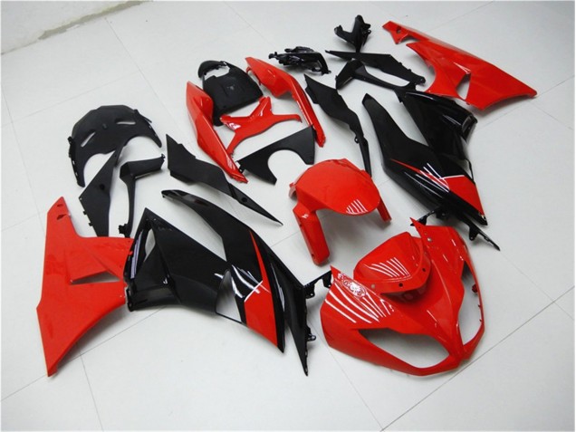 Rouge Noir Carénage Moto Kawasaki ZX6R 2009-2012 Rouge Noir Carénage Moto Kawasaki ZX6R 2009-2012