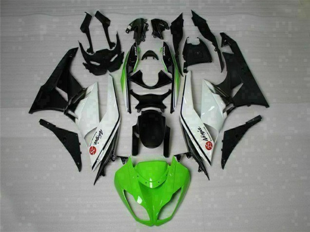 Vert Noir Blanc 25 Carénage Moto Kawasaki ZX6R 2009-2012 Vert Noir Blanc 25 Carénage Moto Kawasaki ZX6R 2009-2012