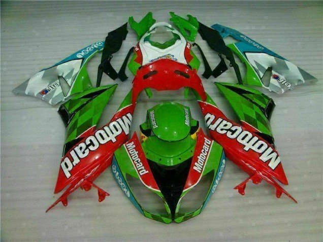Rouge Vert Motocard Carénage Moto Kawasaki ZX6R 2009-2012 Rouge Vert Motocard Carénage Moto Kawasaki ZX6R 2009-2012