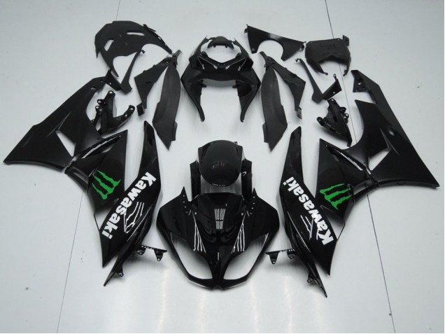 Noir avec Monster Carénage Moto Kawasaki ZX6R 2009-2012 Noir avec Monster Carénage Moto Kawasaki ZX6R 2009-2012