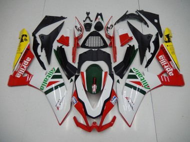 Blanc Rouge Alitalia Carénage Moto Aprilia RSV4 2009-2015