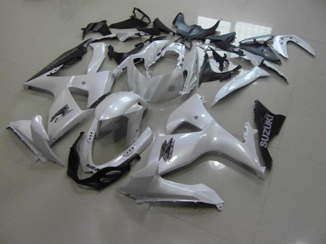 Blanc Nacré et Noir Carénage Moto Suzuki GSXR 1000 K9 2009-2016