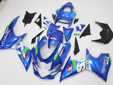 Bleu Blanc Vert Carénage Moto Suzuki GSXR 600 / 750 K11 2011-2024