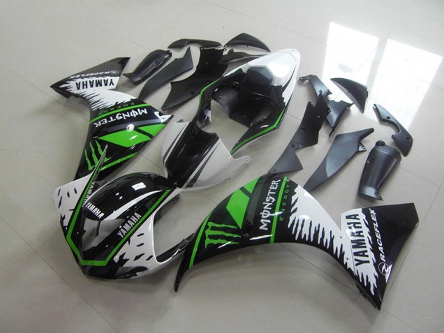 Blanc Vert Monster Carénage Moto Yamaha R1 2012-2014 Blanc Vert Monster Carénage Moto Yamaha R1 2012-2014