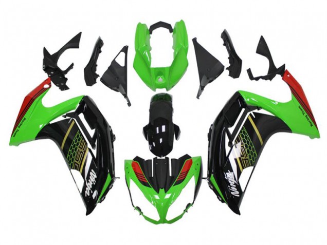 Vert Noir Carénage Moto Kawasaki EX650 2012-2016 Vert Noir Carénage Moto Kawasaki EX650 2012-2016