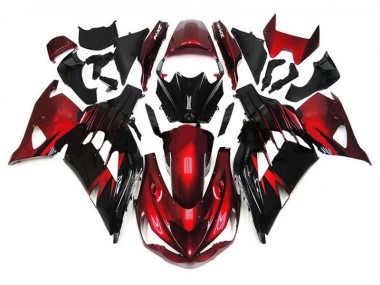 Rouge Noir Carénage Moto Kawasaki ZX14R ZZR 1400 2012-2021