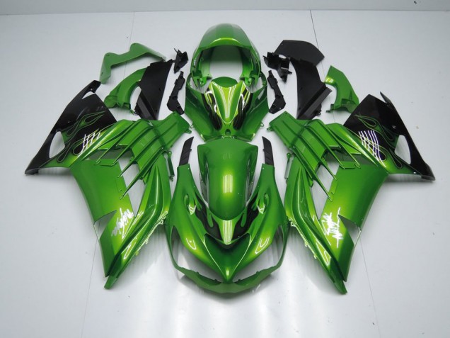 Vert Flamme Carénage Moto Kawasaki ZX14R ZZR 1400 2012-2021 Vert Flamme Carénage Moto Kawasaki ZX14R ZZR 1400 2012-2021