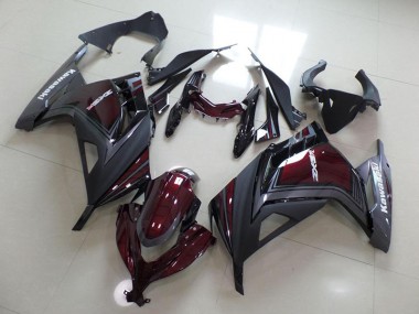 Dark Rouge et Gris Carénage Moto Kawasaki ZX 300R 2013-2016