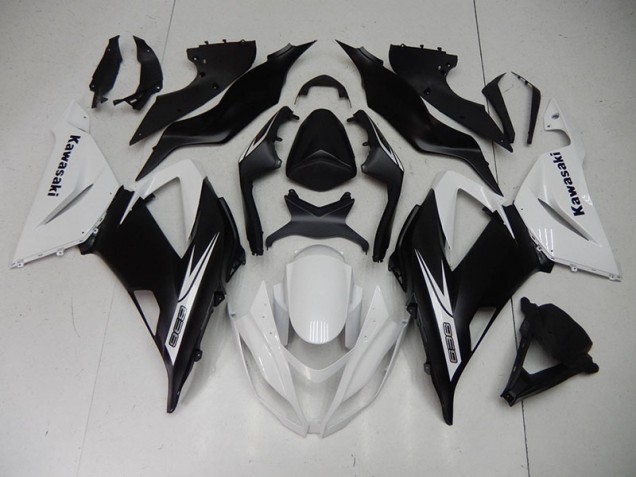 Noir Blanc Carénage Moto Kawasaki ZX6R 2013-2018 Noir Blanc Carénage Moto Kawasaki ZX6R 2013-2018