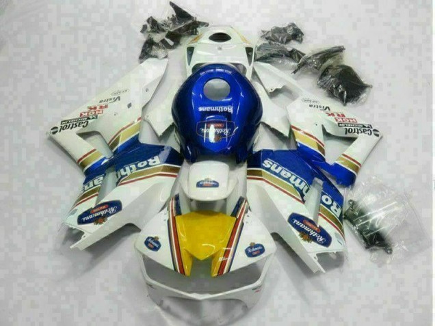 Blanc Bleu Carénage Moto Honda CBR 600 RR 2013-2023 Blanc Bleu Carénage Moto Honda CBR 600 RR 2013-2023