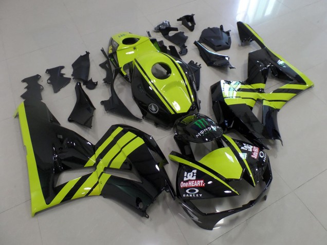 Vert Noir Carénage Moto Honda CBR 600 RR 2013-2023 Vert Noir Carénage Moto Honda CBR 600 RR 2013-2023