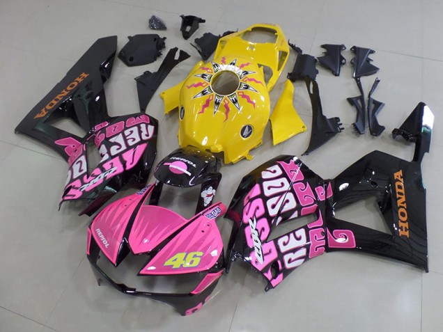 Jaune Rose Rossi Carénage Moto Honda CBR 600 RR 2013-2023 Jaune Rose Rossi Carénage Moto Honda CBR 600 RR 2013-2023
