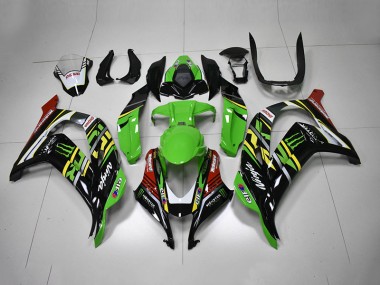 Vert Noir Rouge Ninja Monster Carénage Moto Kawasaki ZX10R 2016-2019
