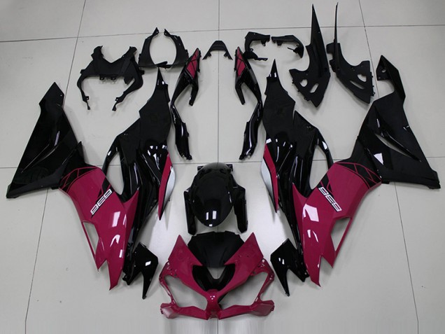 Rose Noir Carénage Moto Kawasaki ZX6R 2019-2023 Rose Noir Carénage Moto Kawasaki ZX6R 2019-2023